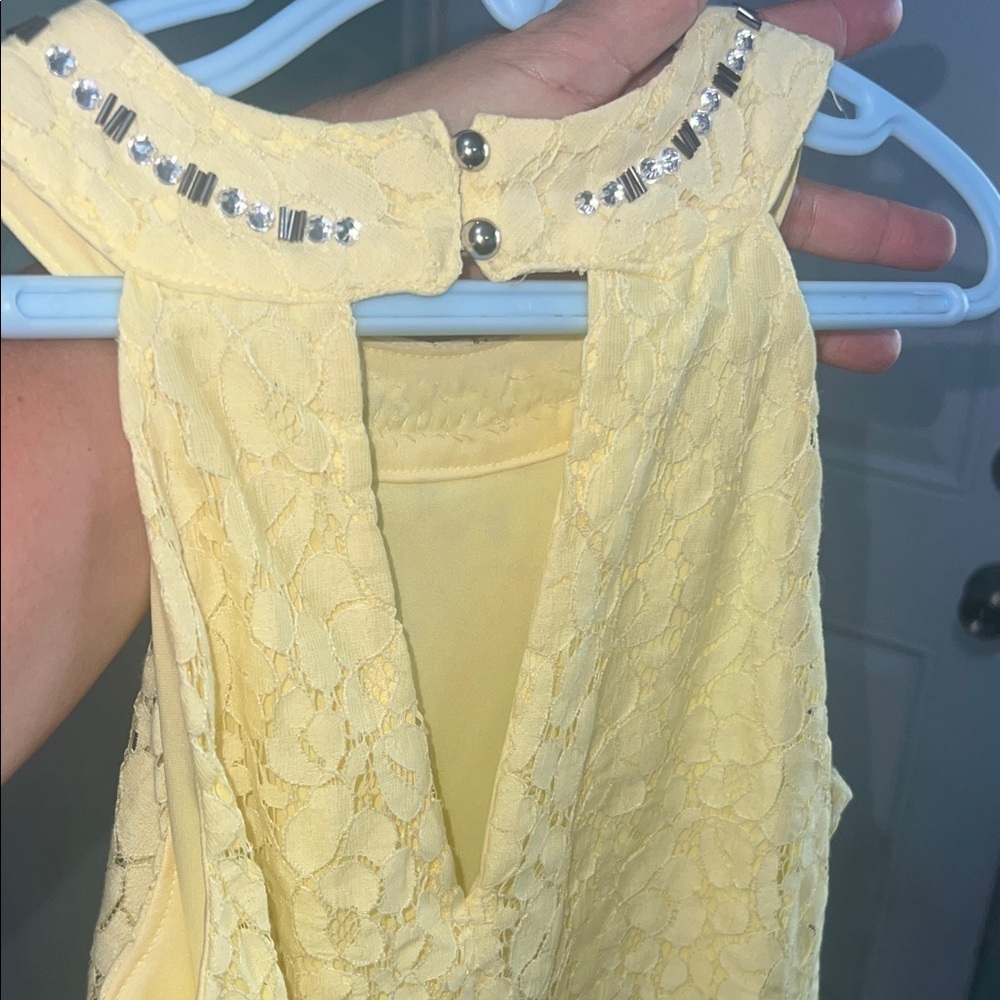 Candie's Light Yellow Lace Dress - Picture 4 of 10